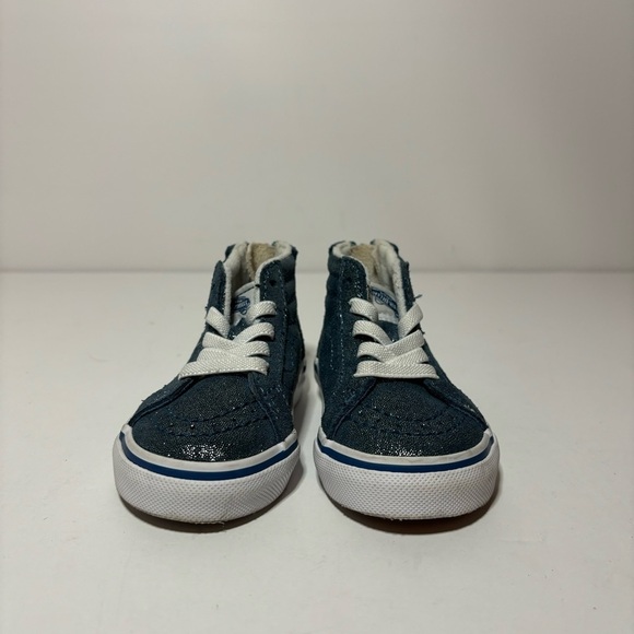 VANS Harry Potter Sk8-Hi Zip Sz 4 Toddler Hogwarts Metallic Blue High Top Shoes - Picture 7 of 9
